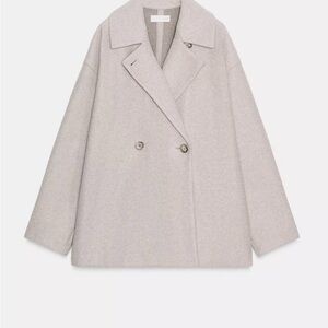 Zara Women's Light Gray Pea Coat